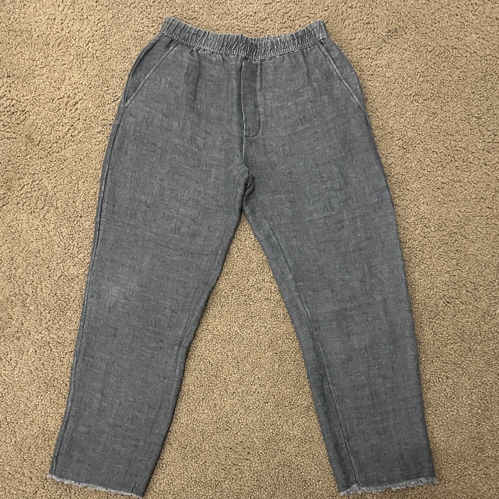 Zara Charcoal Linen Trousers